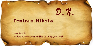 Dominus Nikola névjegykártya